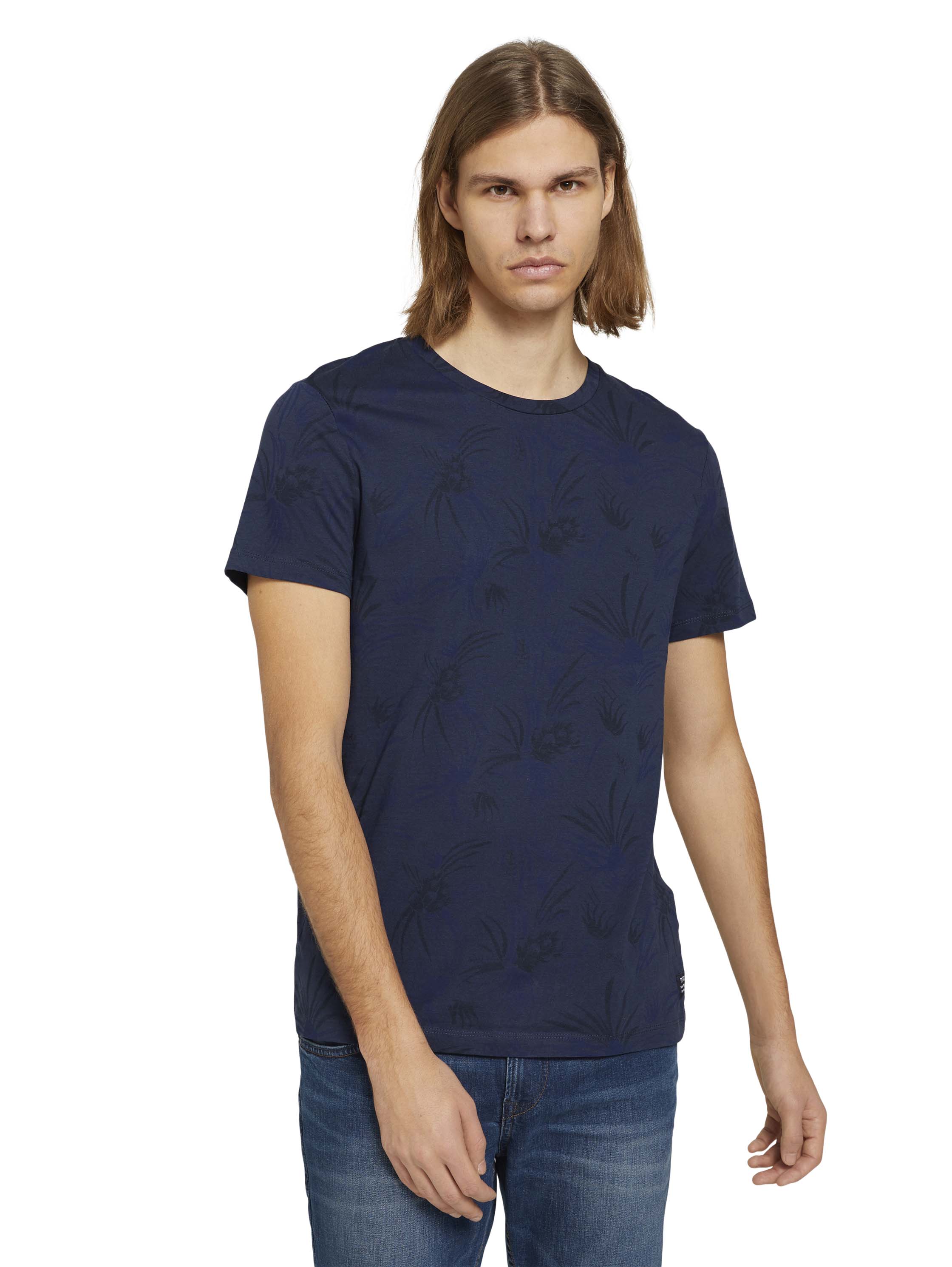 Tom Tailor Denim T-shirt alloverprinted blau